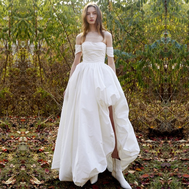Photography Basics - One Shoulder Strapless Simple Wedding Dress