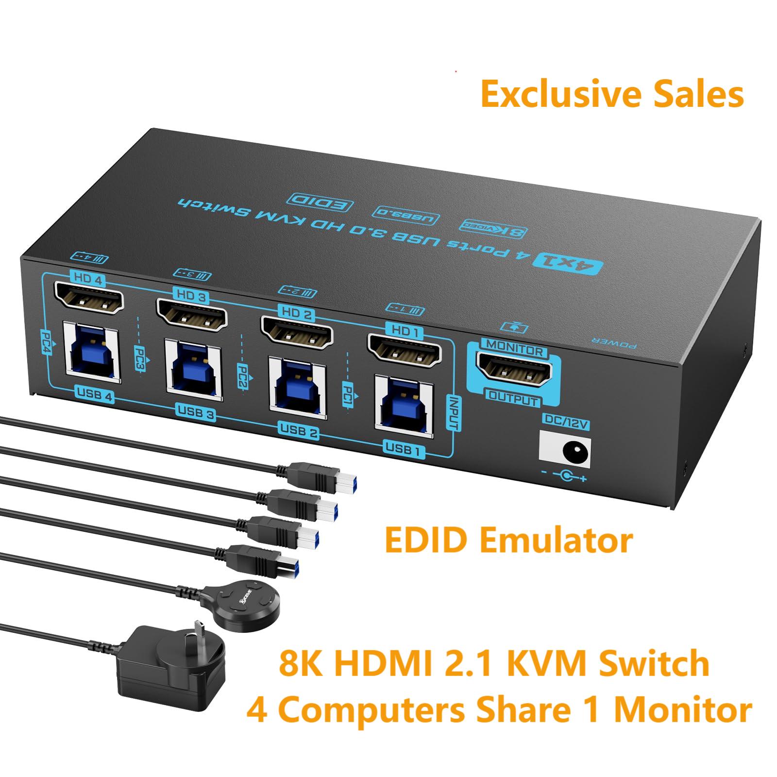 Photography With Mobile - 8K/4K HDMI KVM Switch 4 Port