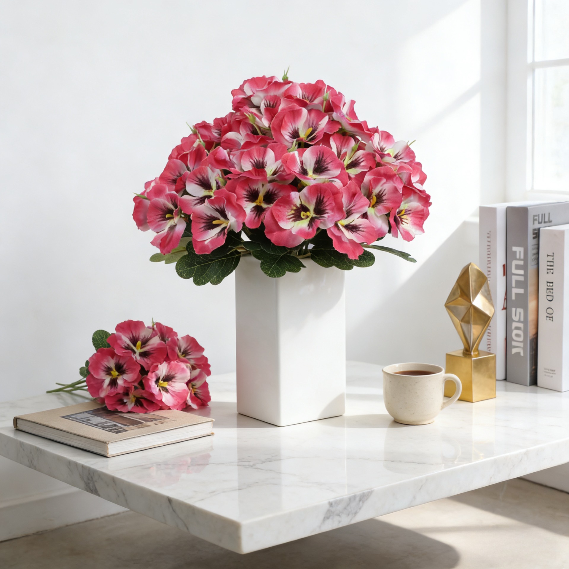 Photography Hotel - 12.6 Inch Artificial Pansy Bunch for