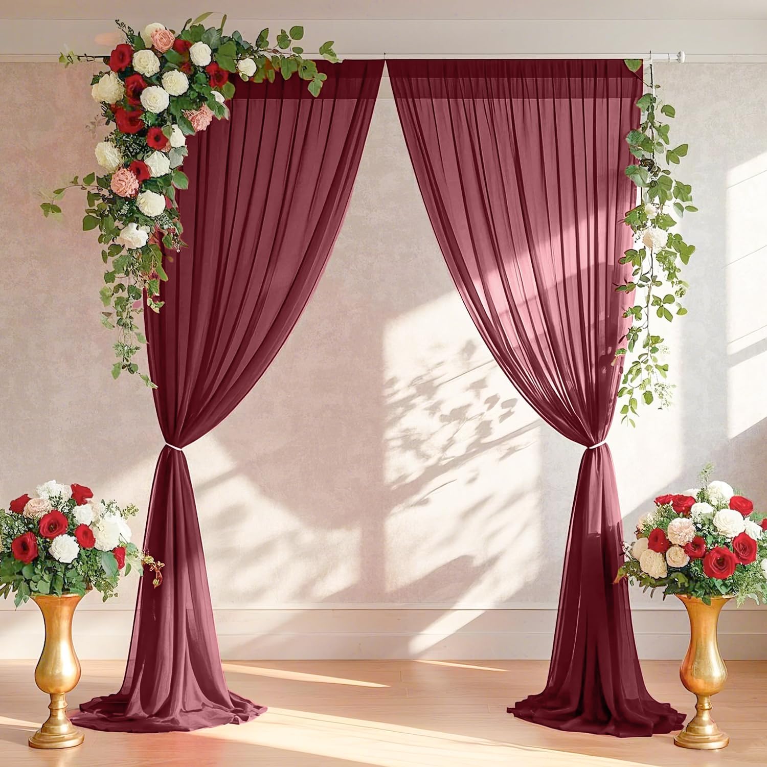 2Pcs Burgundy Backdrop Curtain - огляд і ціна Photography Hotel