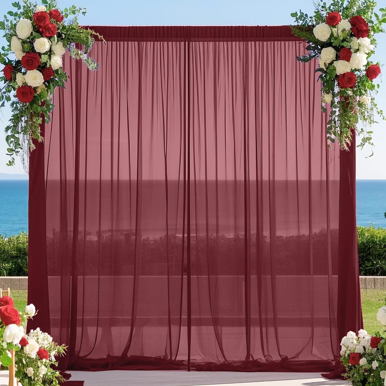2Pcs Burgundy Backdrop Curtain - огляд і ціна Photography Hotel