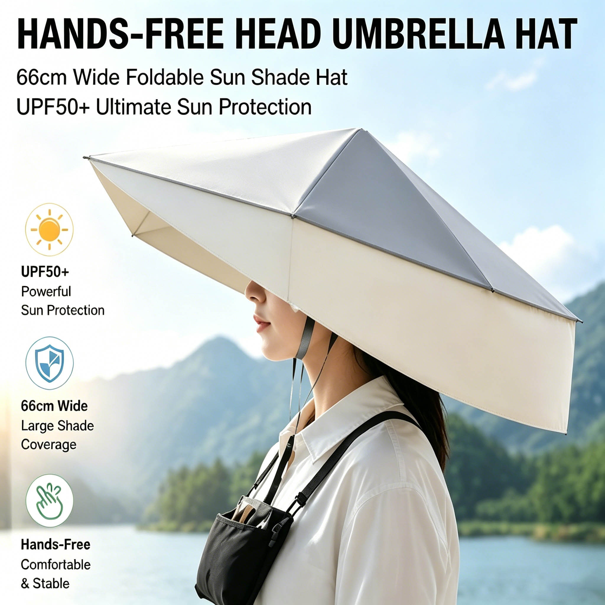UPF50 +Foldable Hands-Free Hea - огляд і ціна Photography Umbrella