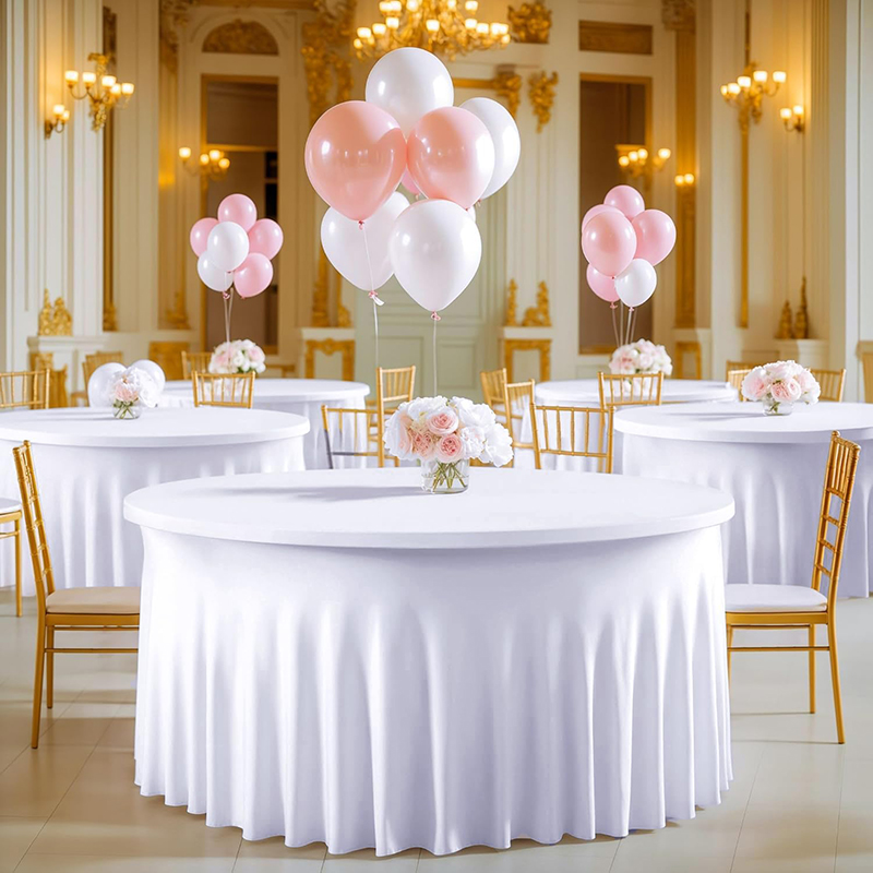 White Round Spandex Tablecloth - огляд і ціна Photography Hotel