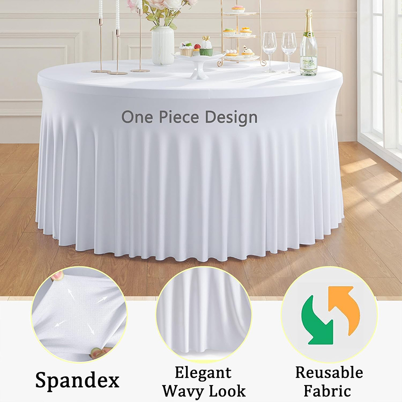 White Round Spandex Tablecloth - огляд і ціна Photography Hotel